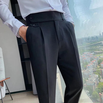 Image of Craig | Men's High-Waisted Pleated Cuffed Pants