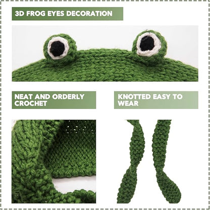 Crocheted Frog Ear-Warming Headband - FrogHeat-Nora Luxe