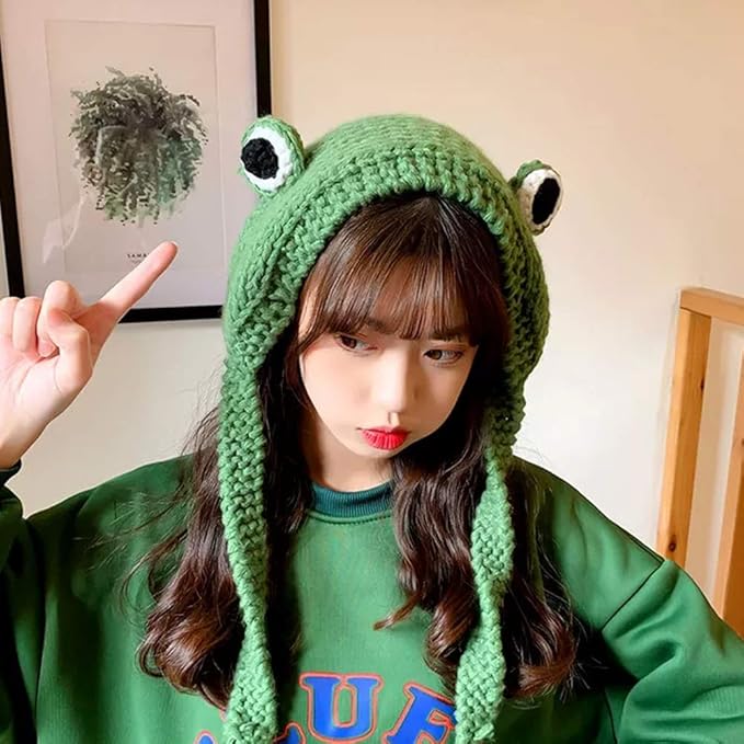 Crocheted Frog Ear-Warming Headband - FrogHeat-Nora Luxe