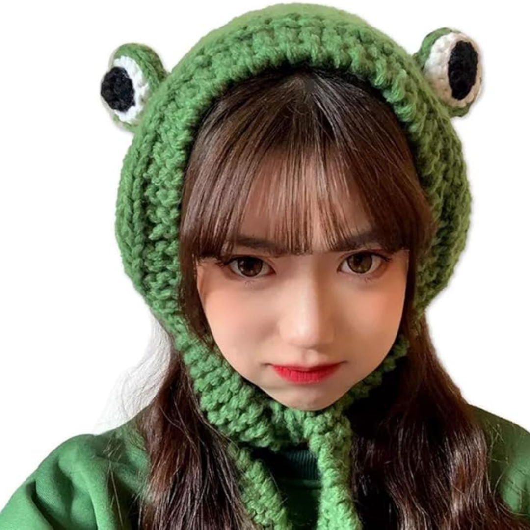 Cozy Green Frog Winter Headband - Pexav