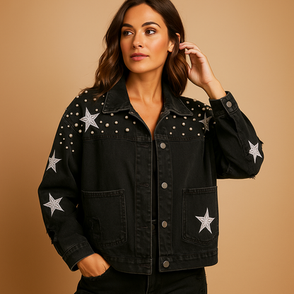 Cropped denim jacket for women | Aria - Nocini