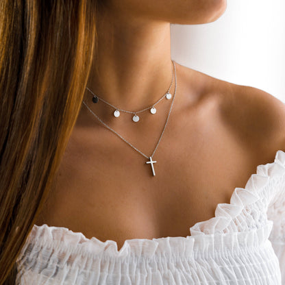 Cross Pendant Chain - Isabella-Gold-Nora Luxe