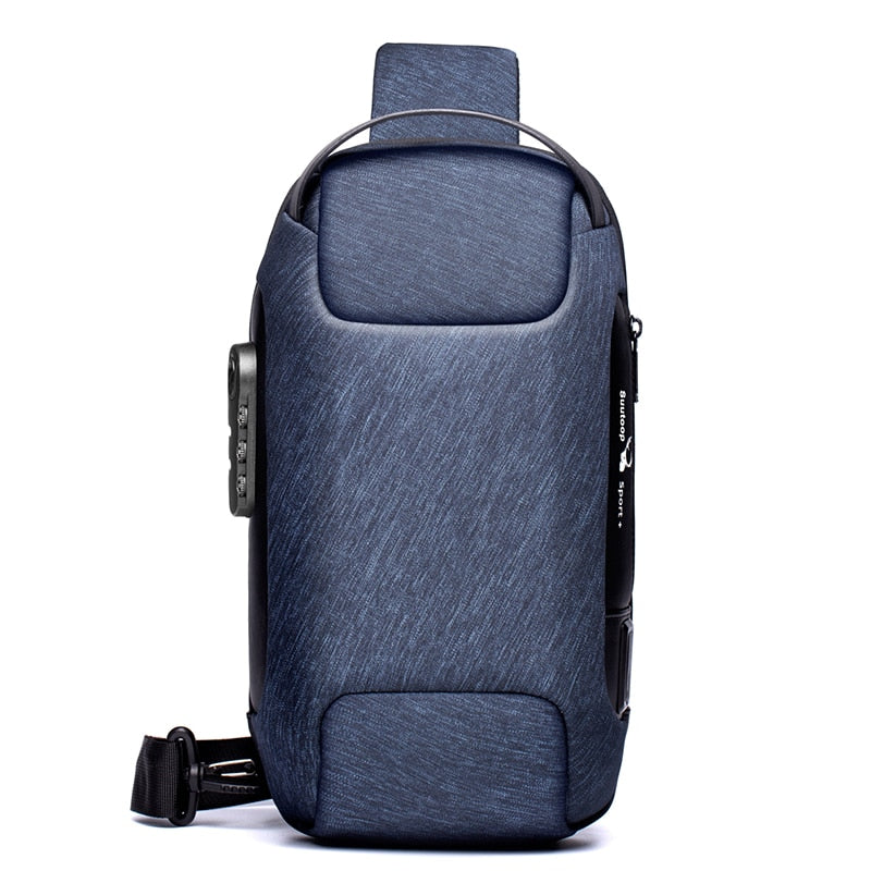 Small Secure Crossbody Bag with USB Charger for Men