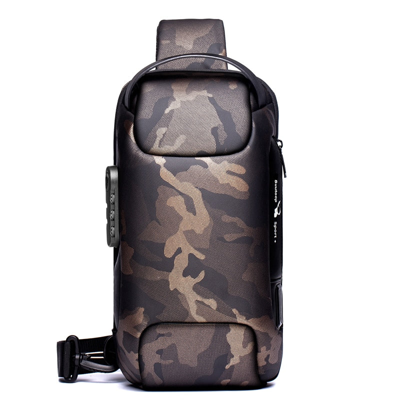Small Secure Crossbody Bag with USB Charger for Men