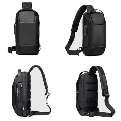 Small Secure Crossbody Bag with USB Charger for Men