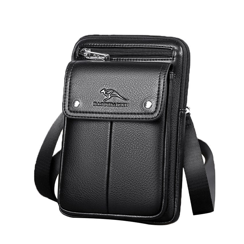Men's Faux Leather Shoulder Bag - Pexav