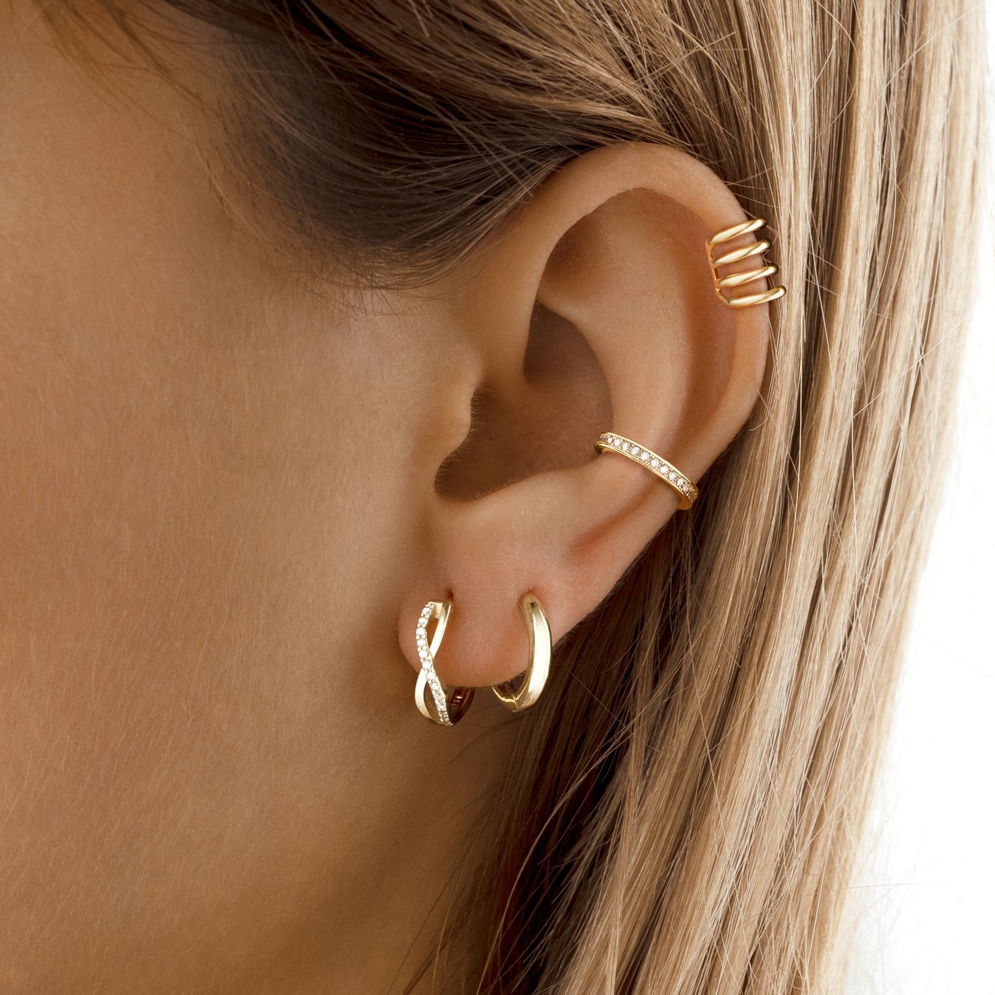 Crossed Earrings - Sophia-Gold-Nora Luxe