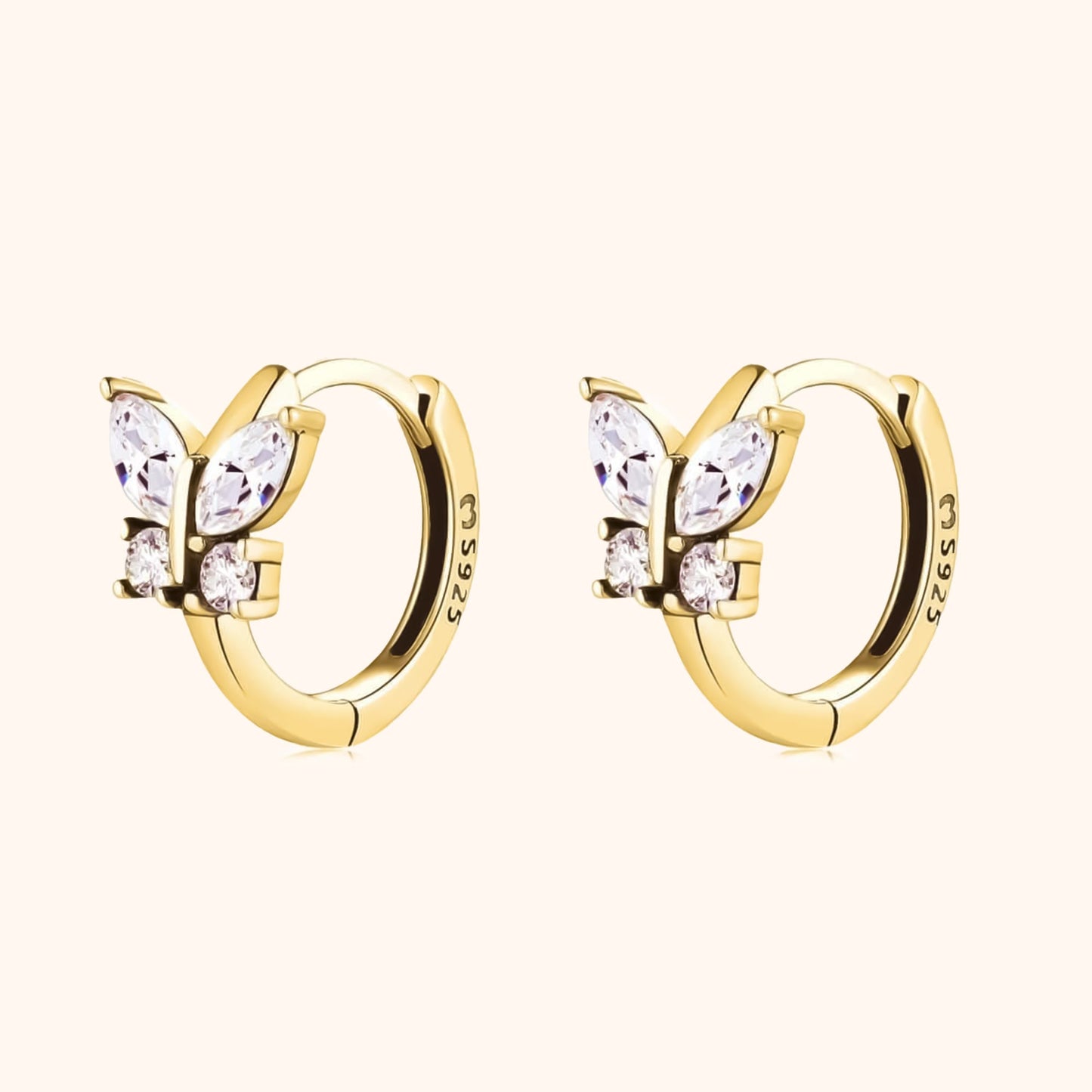 Crystal Butterfly Earrings - Auryn-Gold-Nora Luxe