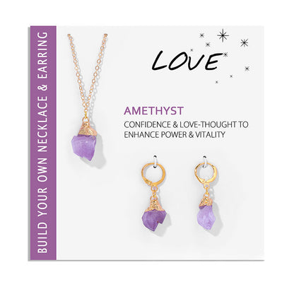 Crystal Jewelry Set Necklace and Earrings - Elara-Clear crystal-Nora Luxe