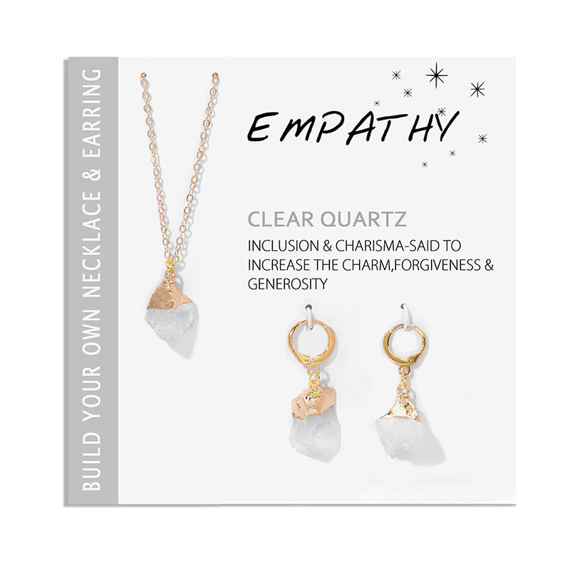 Crystal Jewelry Set Necklace and Earrings - Elara-Clear crystal-Nora Luxe