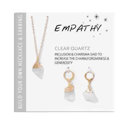 Crystal Jewelry Set Necklace and Earrings - Elara-Clear crystal-Nora Luxe