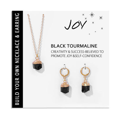 Crystal Jewelry Set Necklace and Earrings - Elara-Clear crystal-Nora Luxe