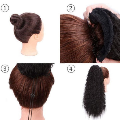 Curly Clip-in Ponytail – Nayla-Black-Nora Luxe