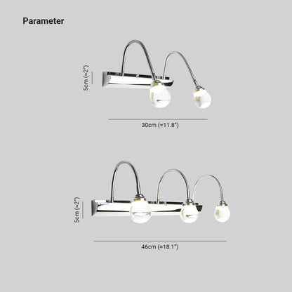 Curved LED Wall Lamp – Arcus-2 lamps-White Light-40cm-The Livary