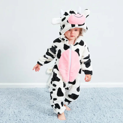 Cute Animals Baby Onesies - SnugglePals-Cow-0-6 months-Nora Luxe