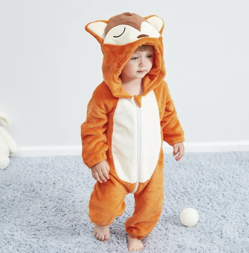 Cute Animals Baby Onesies - SnugglePals-Fox-0-6 months-Nora Luxe