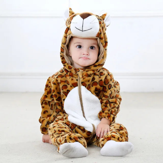 Cute Animals Baby Onesies - SnugglePals-Leopard-0-6 months-Nora Luxe