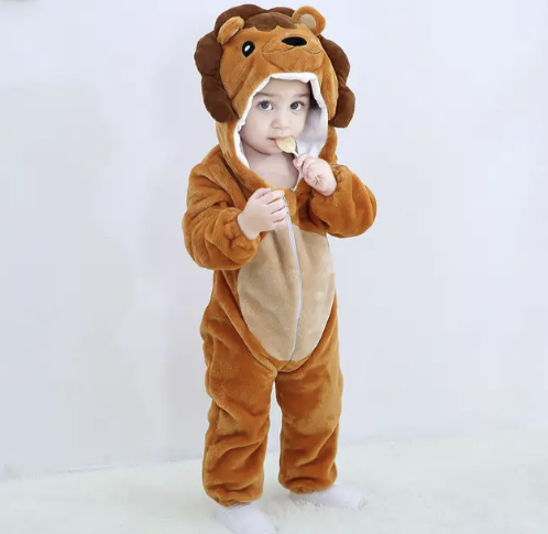 Cute Animals Baby Onesies - SnugglePals-Lion-0-6 months-Nora Luxe