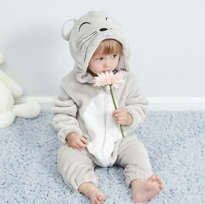 Cute Animals Baby Onesies - SnugglePals-Mouse-0-6 months-Nora Luxe