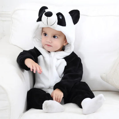 Cute Animals Baby Onesies - SnugglePals-Panda-0-6 months-Nora Luxe
