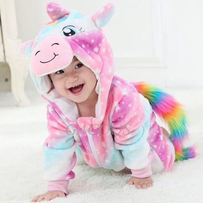 Cute Animals Baby Onesies - SnugglePals-Pink Star-0-6 months-Nora Luxe