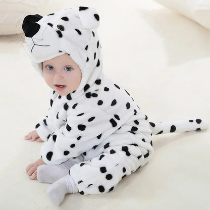 Cute Animals Baby Onesies - SnugglePals-Snow leopard-0-6 months-Nora Luxe