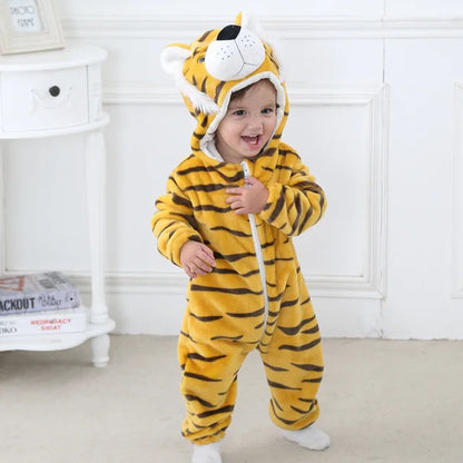 Cute Animals Baby Onesies - SnugglePals-Tiger-0-6 months-Nora Luxe