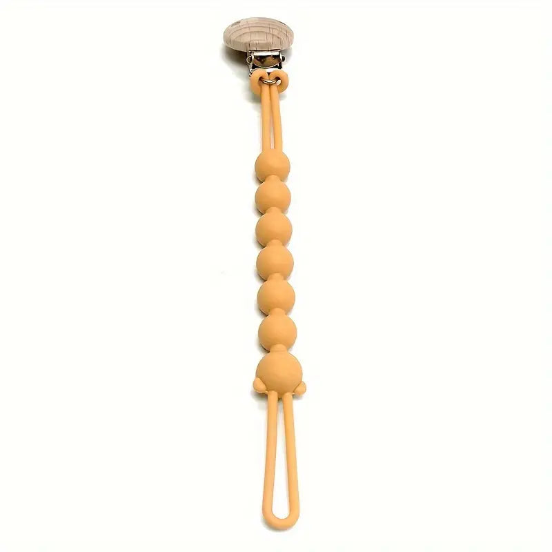 Cute Bear Pacifier Chain - TeddyClip-Ochre Yellow-Nora Luxe