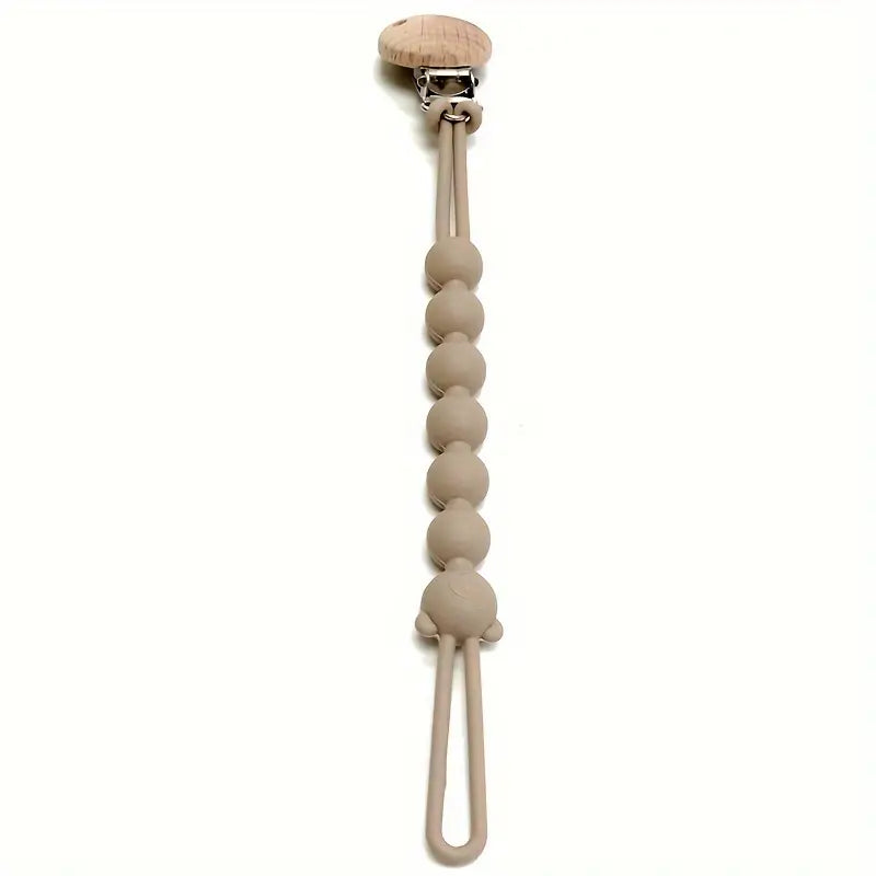 Cute Bear Pacifier Chain - TeddyClip-Tan-Nora Luxe
