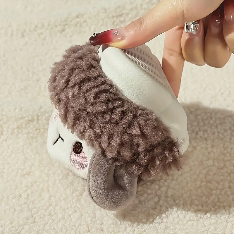 Cute Fluffy Children's Slippers - FluffySteps-Brown-5.5-6.5-Nora Luxe