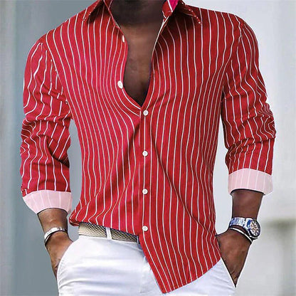 Classic Casual Stripe Dress Shirt