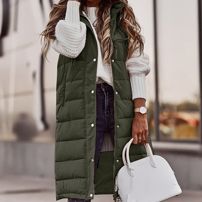 Warm Women's Padded Down Vest with Zip Front
