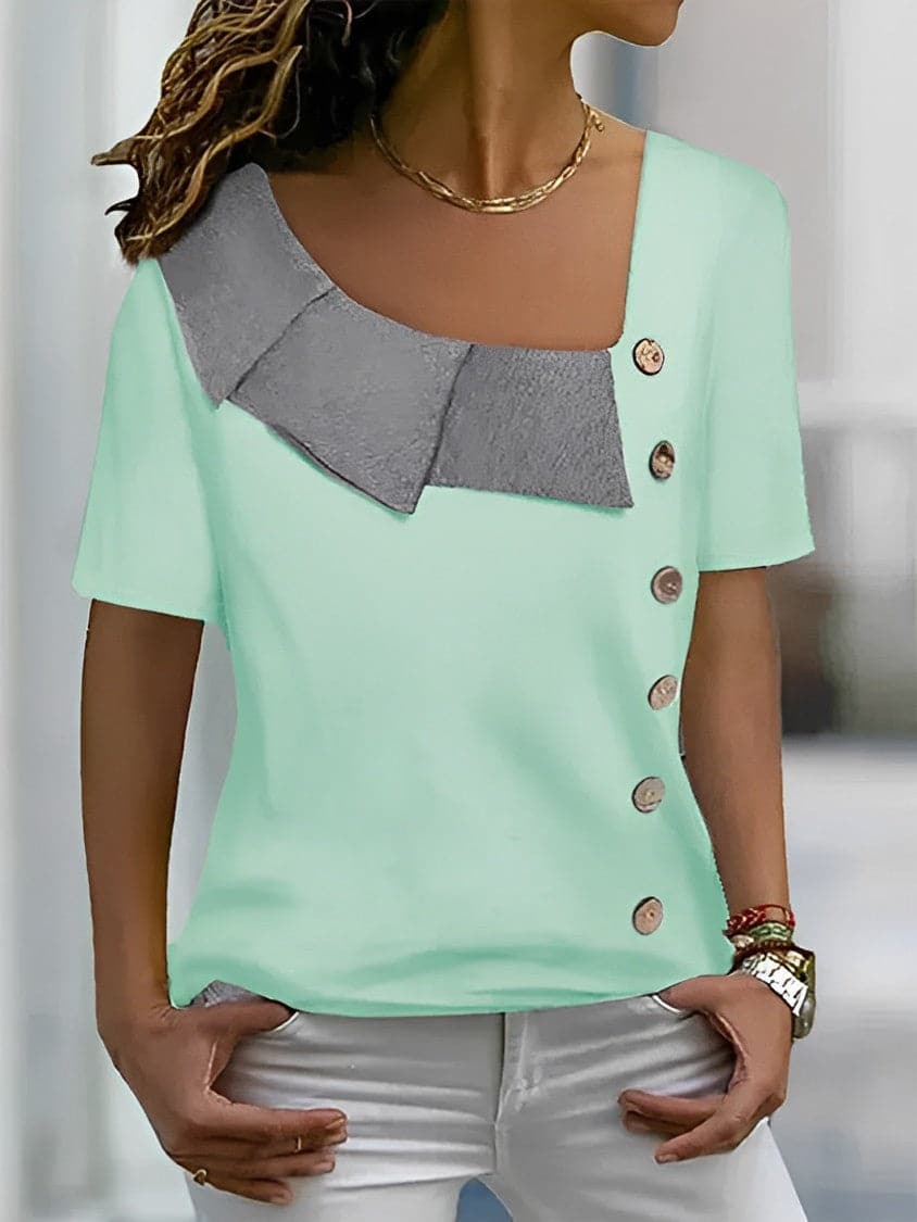 Casual Women's Short Sleeve Blouse
