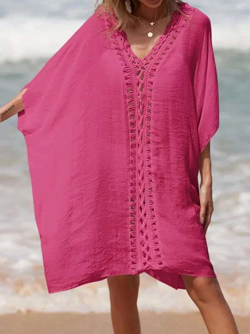 Summer Beach Cover Up Dressy V Neck Kimono
