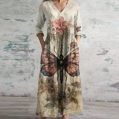 Vintage Chic Long Evening Dress