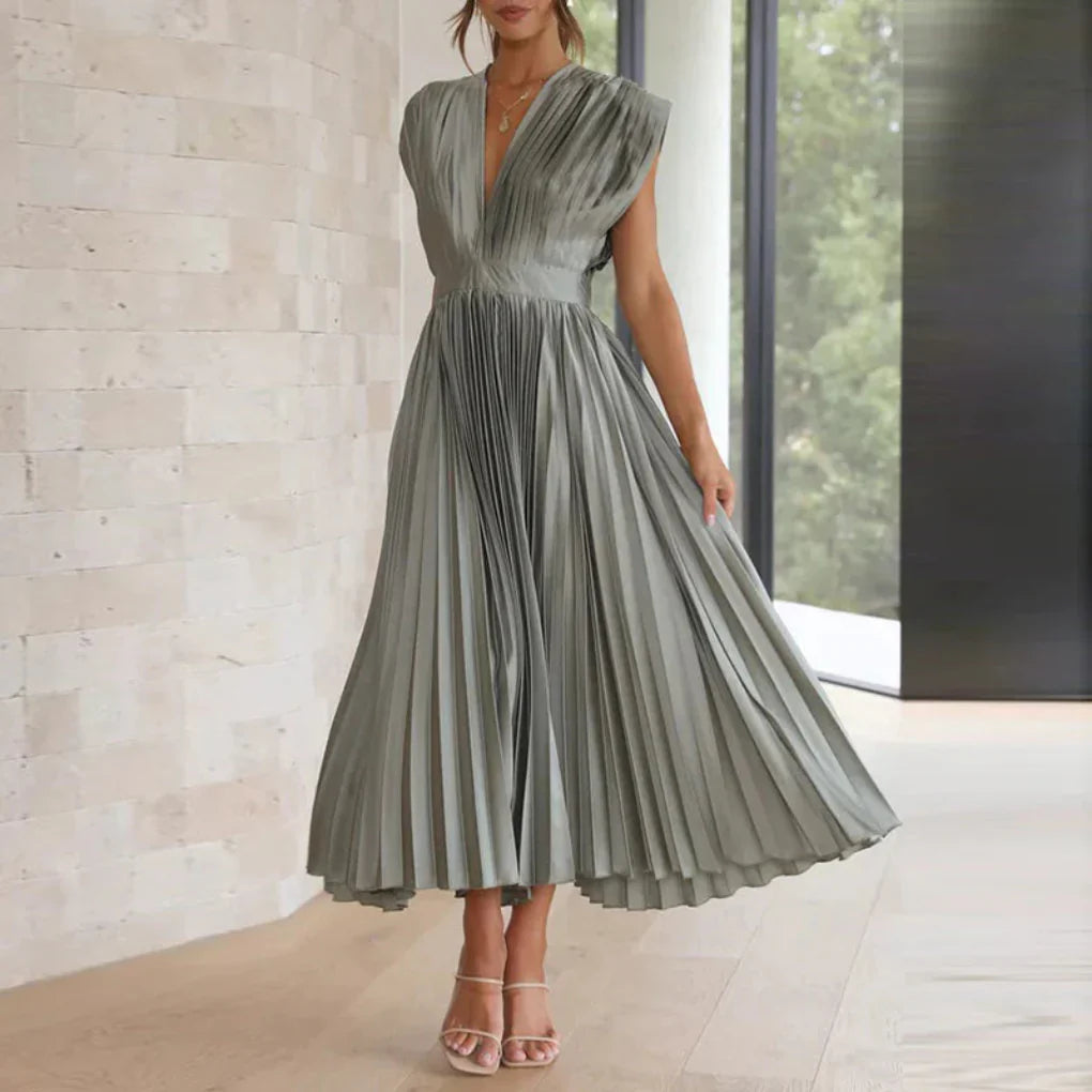 Elegant V-Neck Summer Dress for Women - Olytrend