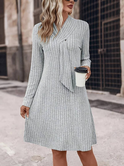Soft V-Neck Knit Dress for Women