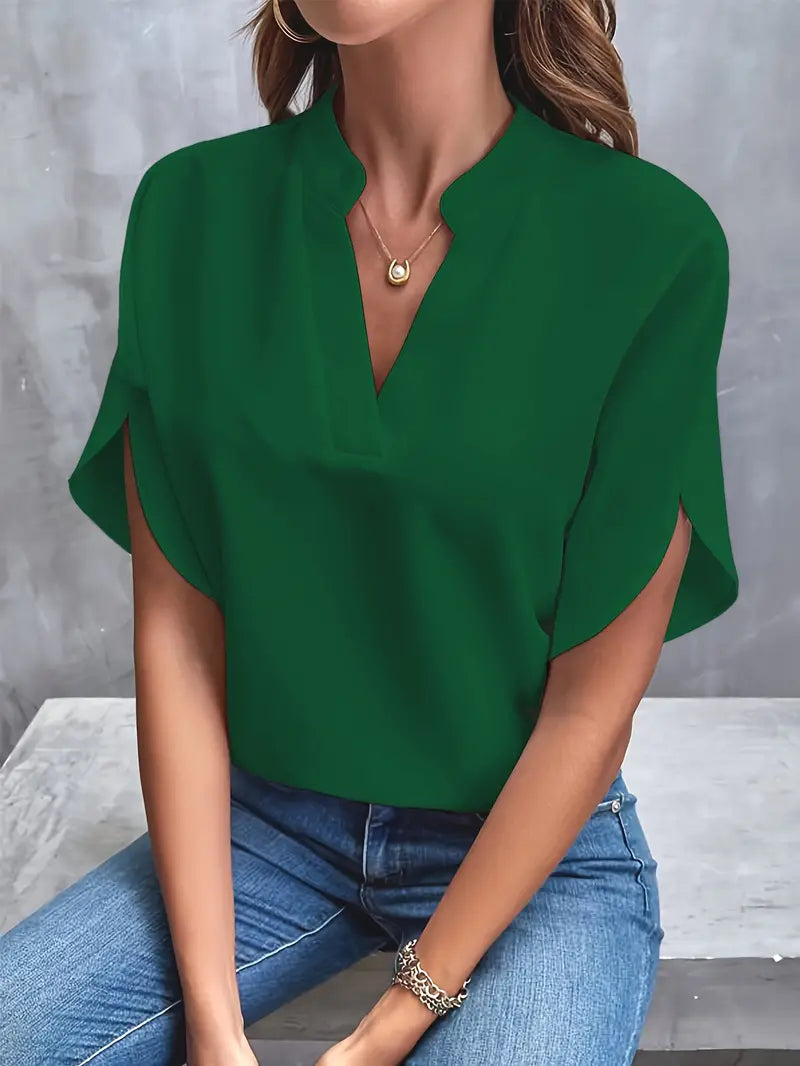Mila | Ladies' Elegant V Neck Blouse Top