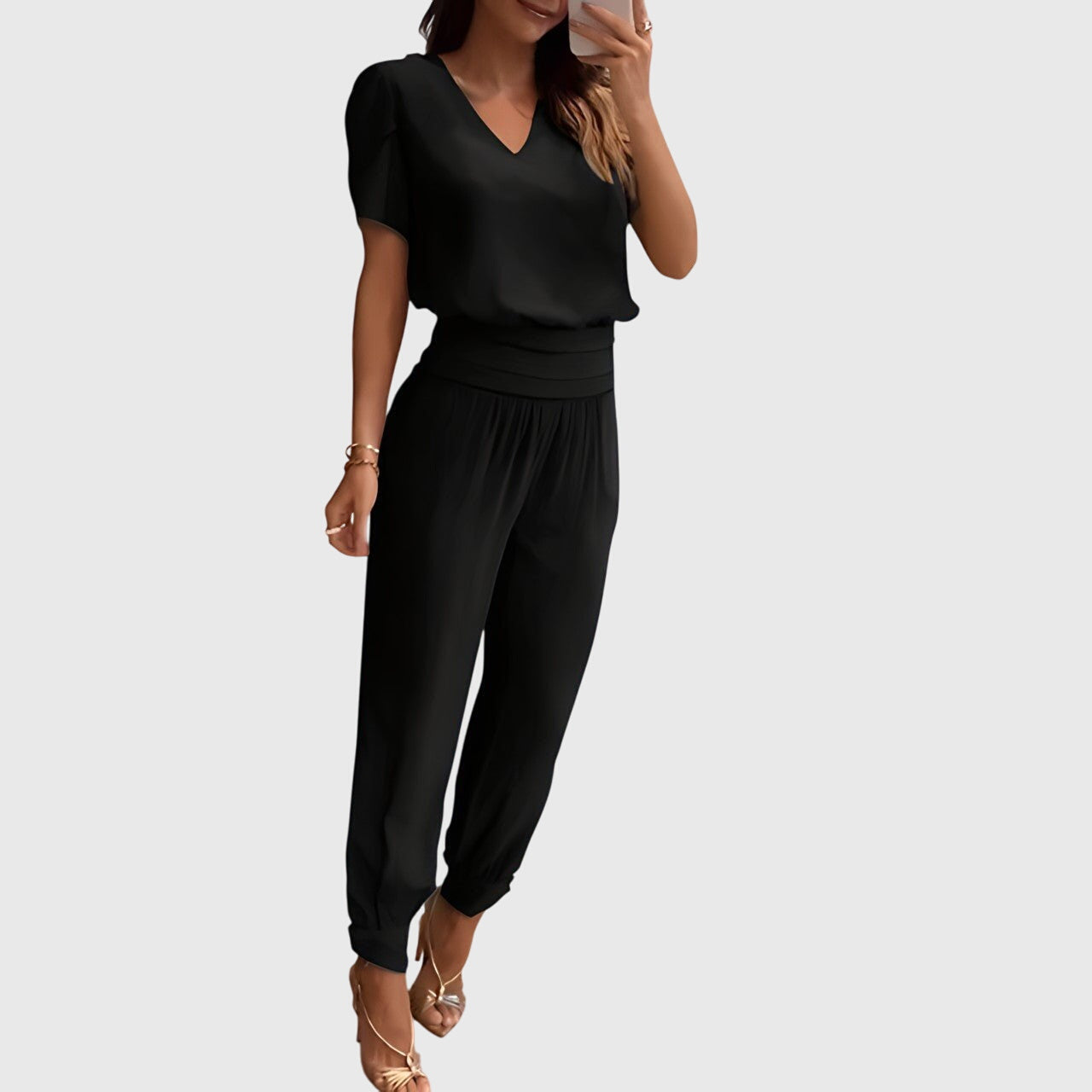 Fashionable Women's Top And Trousers Set