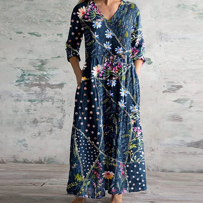 Vintage Chic Long Evening Dress