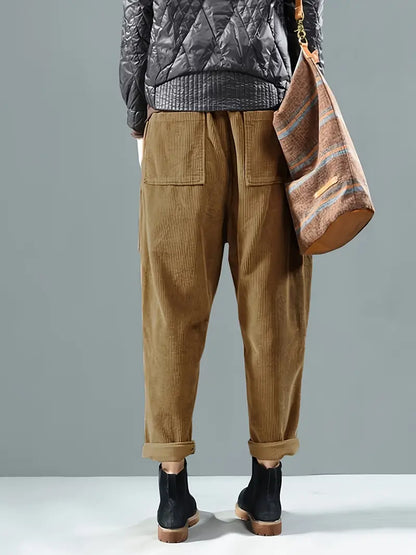 Warm Straight Leg Corduroy Pants