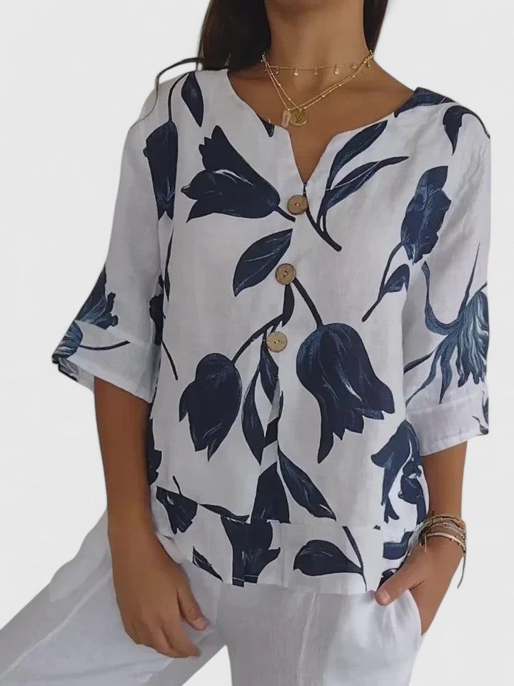 Soft Relaxed Fit V-Neck Top