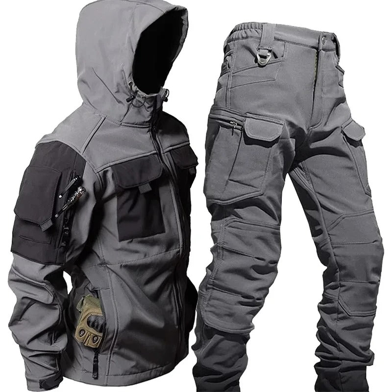 Waterproof Men's Hooded Rain Jacket Set - Nocini