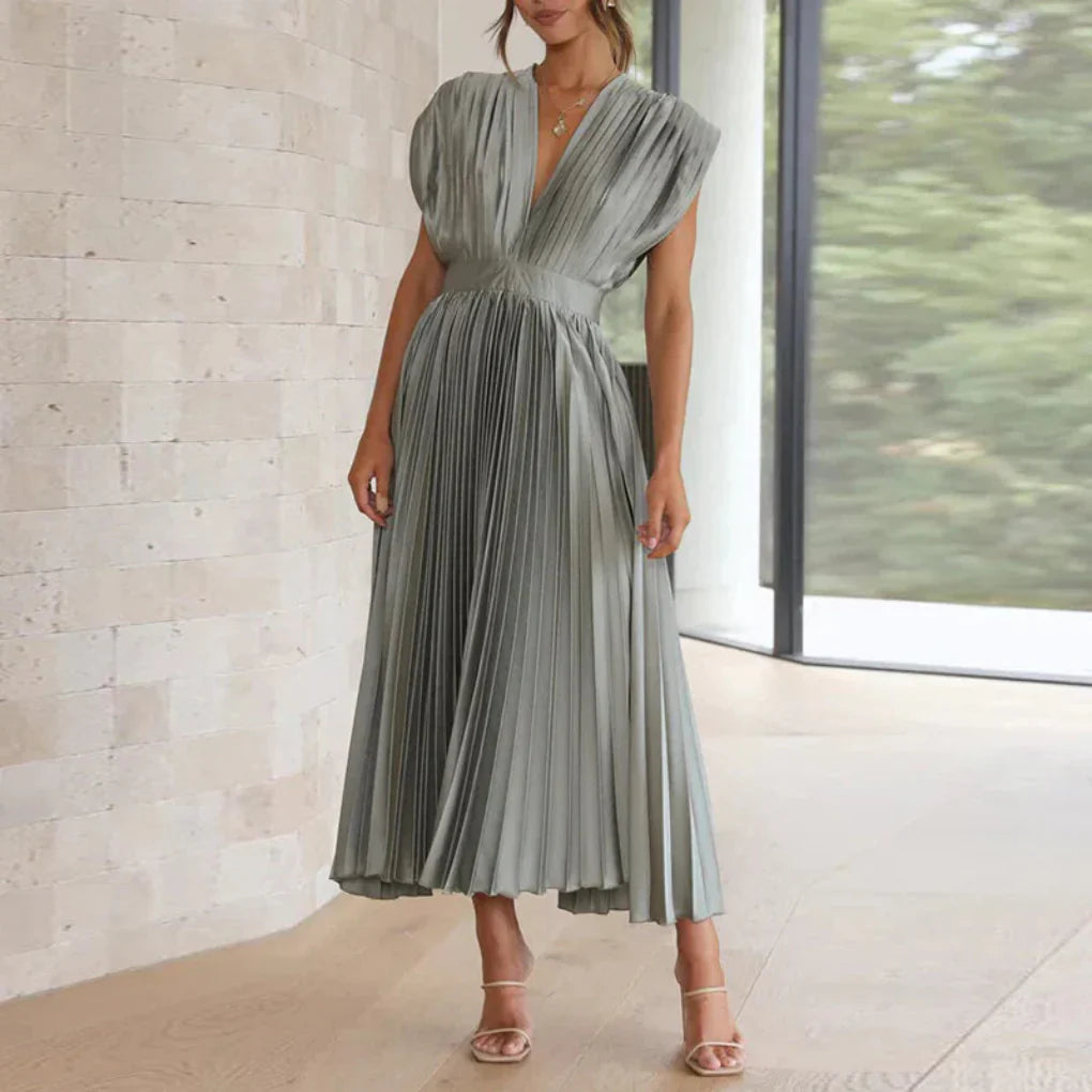 Elegant V-Neck Summer Dress for Women