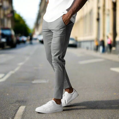 Slim Fit Men's Flat Front Trousers