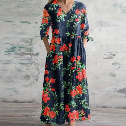 Vintage Chic Long Evening Dress
