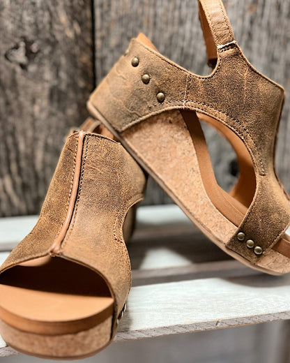Clearance Vegan Summer Wedge Sandals