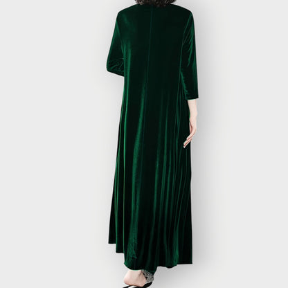 Elegant Soft Maxi Velvet Dress