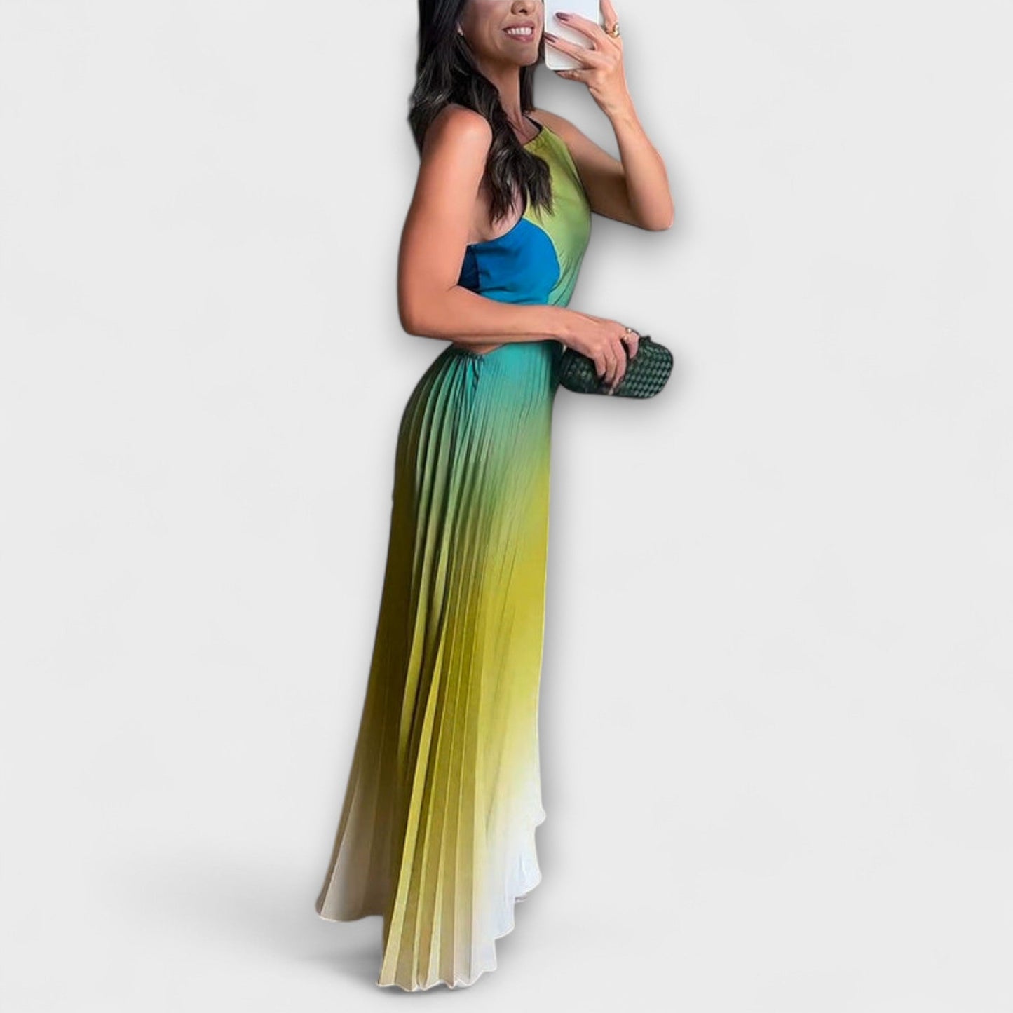 Trendy Open Back Dyed Formal Gown