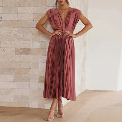 Elegant V-Neck Summer Dress for Women